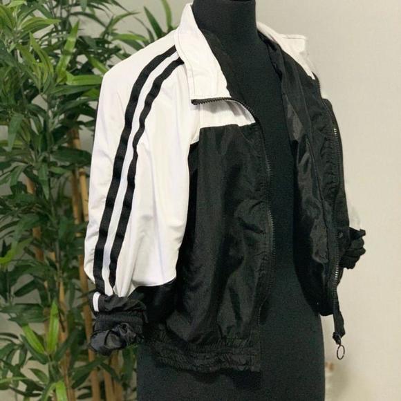 Ardene Jackets & Blazers - Excellent Condition | Black White Windbreaker with Contrast Stripes | Water Resi